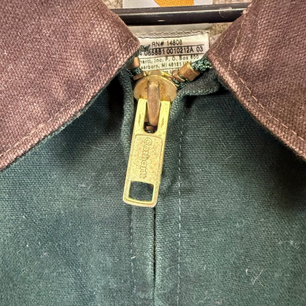 Carhartt C61 SPC Spruce Green Mens 2XL R Sherpa Lined Work Jacket Canvas Chore - Picture 16 of 16